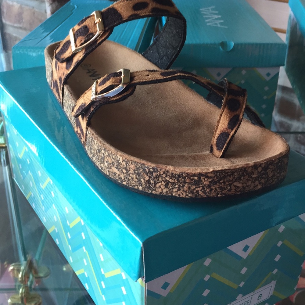 Leopard suede sandals size:8